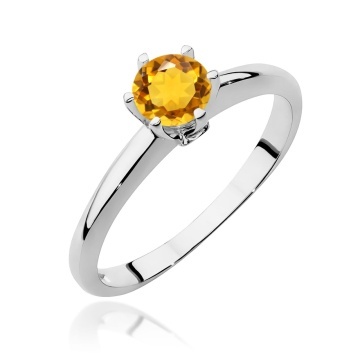 Inel Aur 9K cu Citrin 0.50 ct si Diamante Naturale 0.04 ct - Img 5