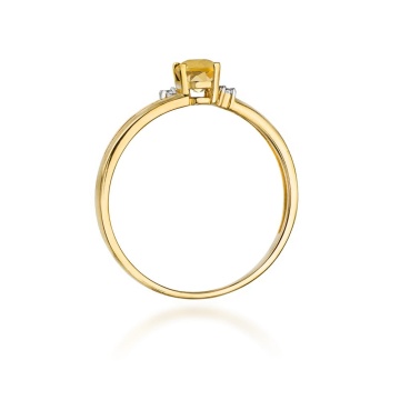Inel Aur 9K cu Citrin 0.60 ct si Diamante Naturale 0.03 ct - Img 3