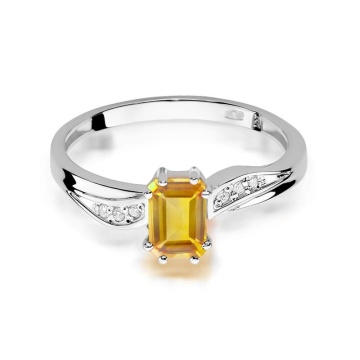 Inel Aur 9K cu Citrin 0.60 ct si Diamante Naturale 0.03 ct - Img 6
