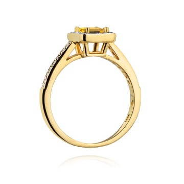 Inel Aur 9K cu Citrin 0.60 ct si Diamante Naturale 0.19 ct - Img 3