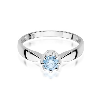 Inel Aur 9K cu Diamant Albastru de Laborator 0.50 ct - Img 5