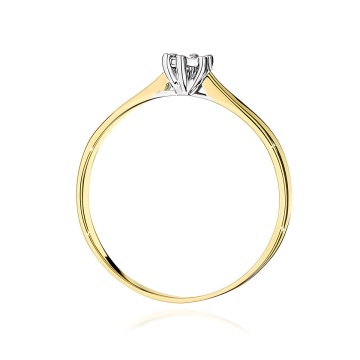 Inel Aur 9K cu Diamant Natural 0.01 ct - Img 3