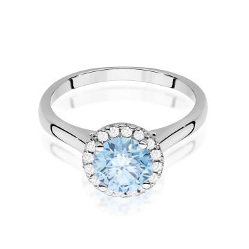 Inel Aur 9K cu Diamante Albastre de Laborator 1.14 ct - Img 6