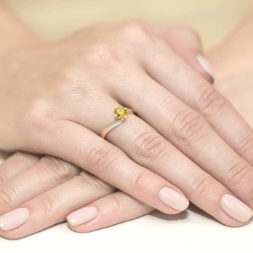 Inel Aur 9K cu Diamante de Laborator 0.55 ct - Img 4