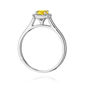 Inel Aur 9K cu Diamante Galbene de Laborator 0.62 ct - Img 7