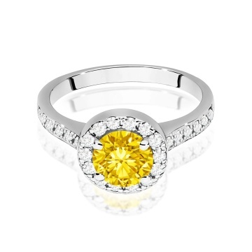 Inel Aur 9K cu Diamante Galbene de Laborator 1.38 ct - Img 6