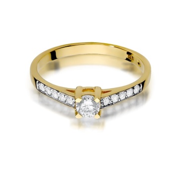 Inel Aur 9K cu Diamante Naturale 0.45 ct - Img 2