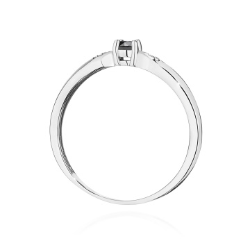 Inel Aur 9K cu Diamante Naturale Albe si Negre 0.13 ct - Img 7