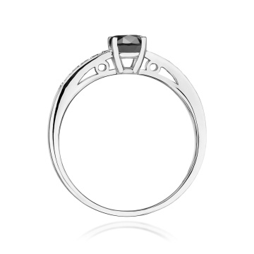 Inel Aur 9K cu Diamante Naturale Albe si Negre 0.55 ct - Img 7