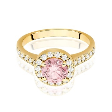 Inel Aur 9K cu Diamante Roz de Laborator 1.38 ct - Img 2