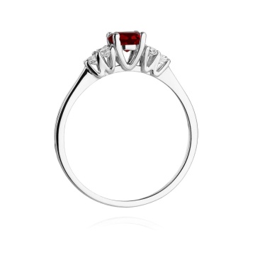 Inel Aur 9K cu Granat 0.60 ct si Diamante Naturale 0.18 ct - Img 6