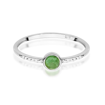 Inel Aur 9K cu Green Tourmaline 0.30 ct si Diamante Naturale 0.03 ct - Img 6
