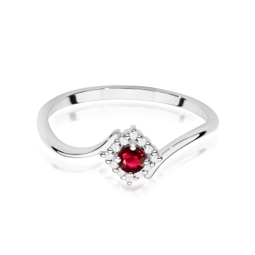 Inel Aur 9K cu Rubin 0.15 ct si Diamante Naturale 0.06 ct - Img 6