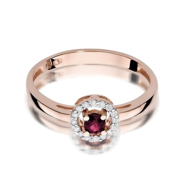 Inel Aur 9K cu Rubin 0.15 ct si Diamante Naturale 0.08 ct - Img 6