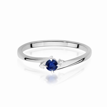 Inel Aur 9K cu Safir 0.15 ct si Diamante Naturale 0.02 ct - Img 6