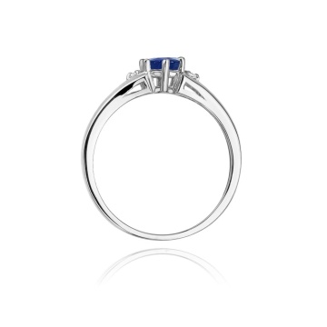 Inel Aur 9K cu Safir 0.50 ct si Diamante Naturale 0.03 ct - Img 7