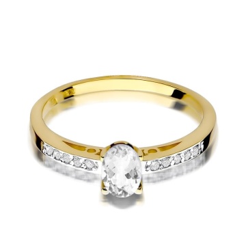 Inel Aur 9K cu Safir Alb 0.50 ct - Img 2