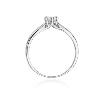 Inel Aur 9K cu Safir Alb 0.60 ct si Diamante Naturale 0.01 ct - Img 7