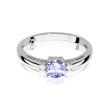Inel Aur 9K cu Tanzanit 0.50 ct si Diamante Naturale 0.03 ct - Img 5