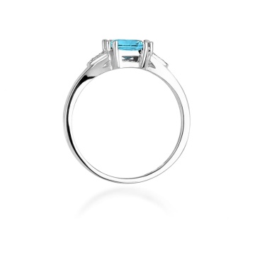 Inel Aur 9K cu Topaz Swiss 1.40 ct si Diamante Naturale 0.06 ct - Img 7