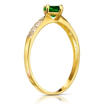 Inel de aur cu zirconiu cubic Only One, smarald pr. 333 3.1545z - Img 2