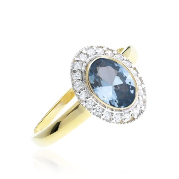 Inel de aur la modă cu zirconiu cubic, piatră mare pr. 333 1.366a - Img 2
