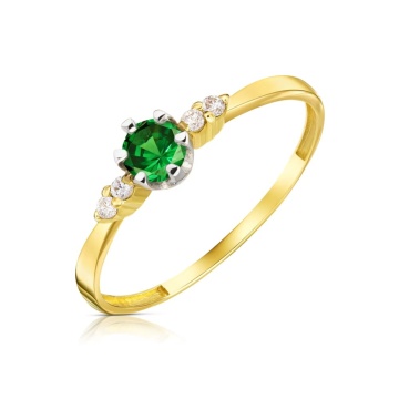 Inel de logodnă din aur cu zirconiu cubic de smarald. 333 3.1556z - Img 4