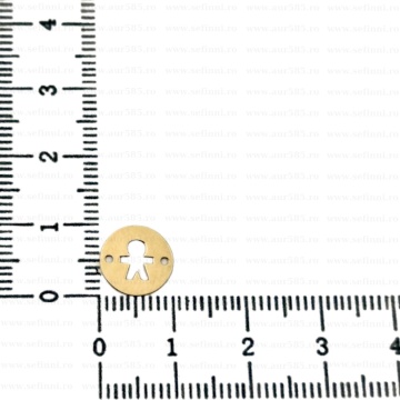 Link din aur 14k - pentru bratara - banut decupat baietel