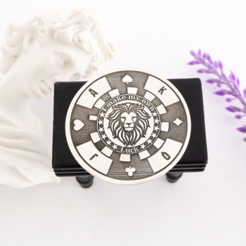 Moneda Norocoasa din Argint 3cm - gravura 3D Fata&Verso Ambalaj Autosigilant - Img 2