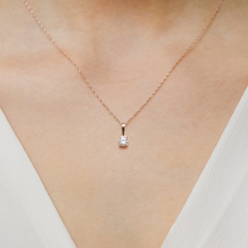 Pandantiv Aur 14K cu Diamant de Laborator 0.70 ct - Img 8