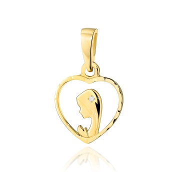 Pandantiv Aur 14K cu Diamant Natural 0.01 ct - Img 5