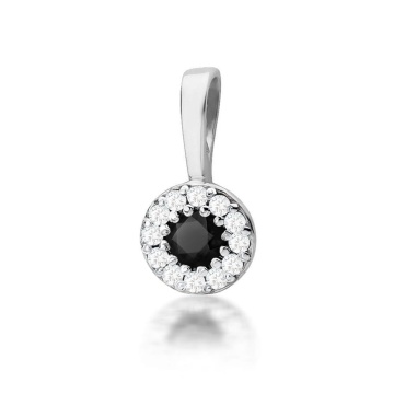 Pandantiv Aur 14K cu Diamante Naturale Albe si Negre 0.22 ct - Img 5