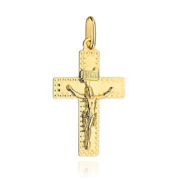 Pandantiv Aur 14k cu Iisus Rastignit - Img 2