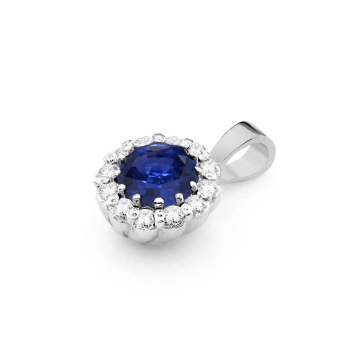 Pandantiv Aur 14K cu Safir 0.50 ct si Diamante Naturale 0.10 ct - Img 6