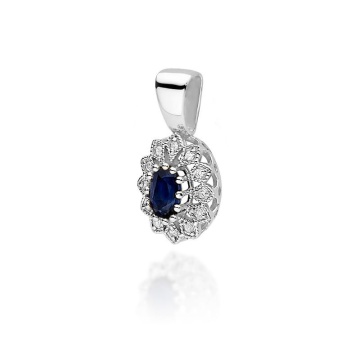 Pandantiv Aur 14K cu Safir 0.70 ct si Diamante Naturale 0.10 ct - Img 5