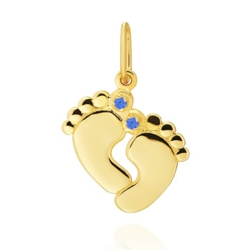 Pandantiv Aur 14K Stópice Cu Zirconiu Albastru Pe Deget - Img 2