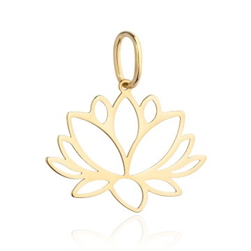 Pandantiv din aur floare de lotus - Img 2