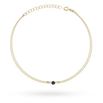 Bratara Aur 14K cu Diamante Naturale Albe si Negre 0.15 ct
