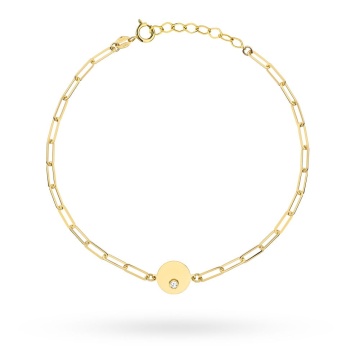 Bratara din aur 14k cu zale si un inel cu zircon - Img 2