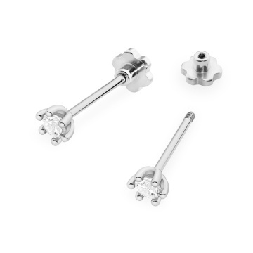 Cercei Aur 14K cu Diamant de Laborator 0.10 ct Filet cu Protectie - Img 8