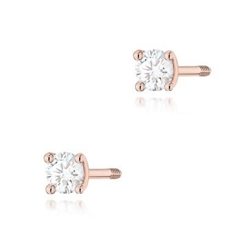 Cercei Aur 14K cu Diamant Natural 0.04 ct Filet cu Protectie - Img 3