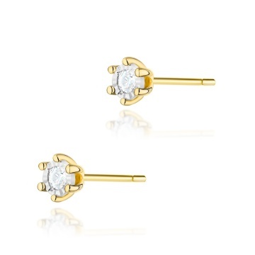 Cercei Aur 14K cu Diamant Natural 0.08 ct
