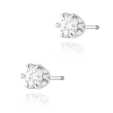 Cercei Aur 14K cu Diamant Natural 0.25 ct Filet cu Protectie - Img 5