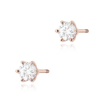 Cercei Aur 14K cu Diamant Natural 0.30 ct Filet cu Protectie - Img 4