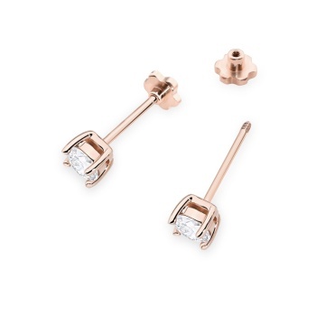 Cercei Aur 14K cu Diamant Natural 0.40 ct Filet cu Protectie - Img 5