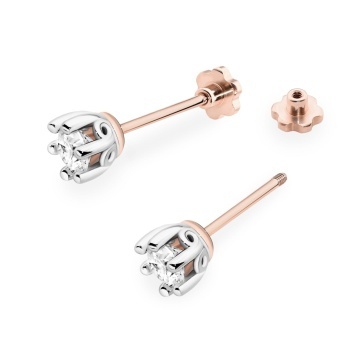 Cercei Aur 14K cu Diamant Natural 0.40 ct Filet cu Protectie - Img 8