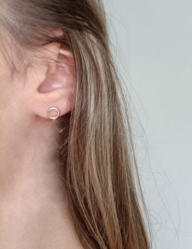 Cercei Aur 14K cu Diamante Naturale 0.01 ct - Img 4