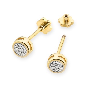 Cercei Aur 14K cu Diamante Naturale 0.08 ct Filet cu Protectie - Img 2