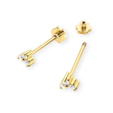 Cercei Aur 14K cu Diamante Naturale 0.09 ct Filet cu Protectie - Img 2