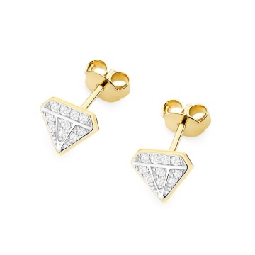 Cercei Aur 14K cu Diamante Naturale 0.10 ct - Img 2